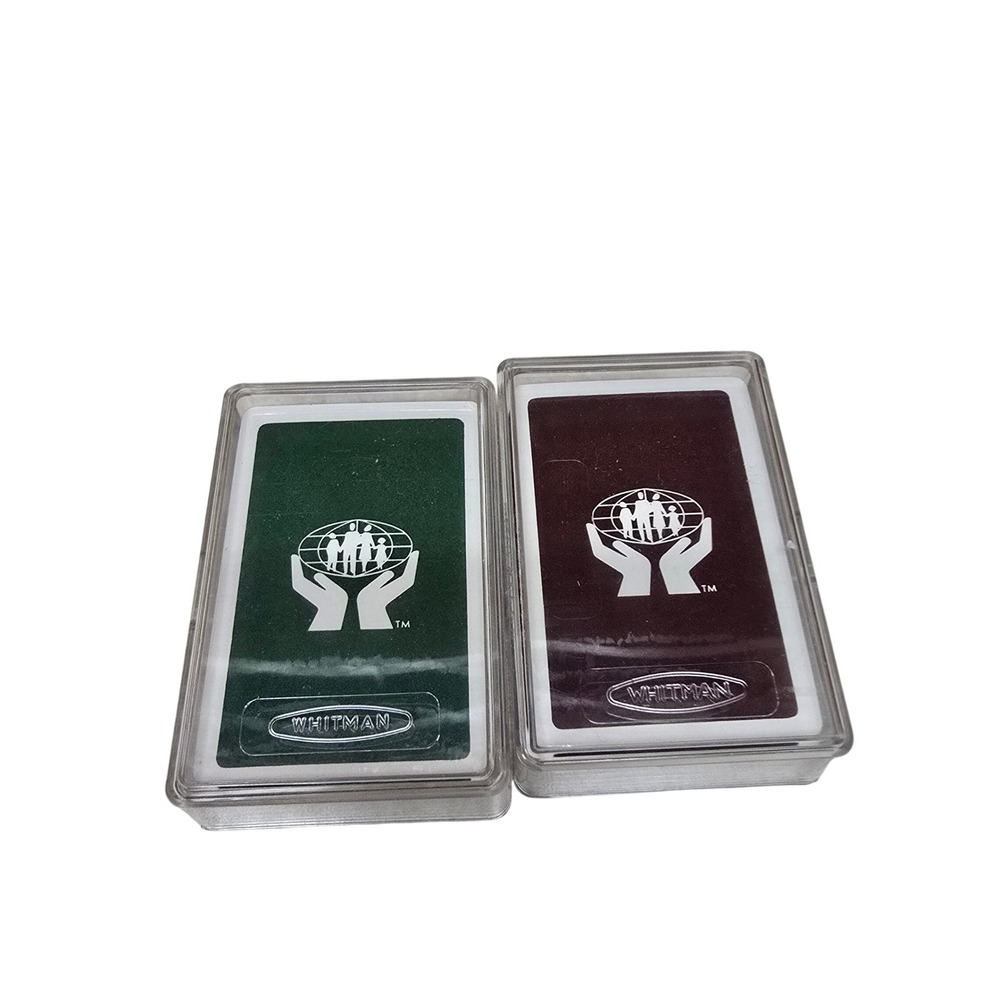 Vtg Whitman Playing Cards 2 Decks Sealed Plastic Coated Western Publishing USA